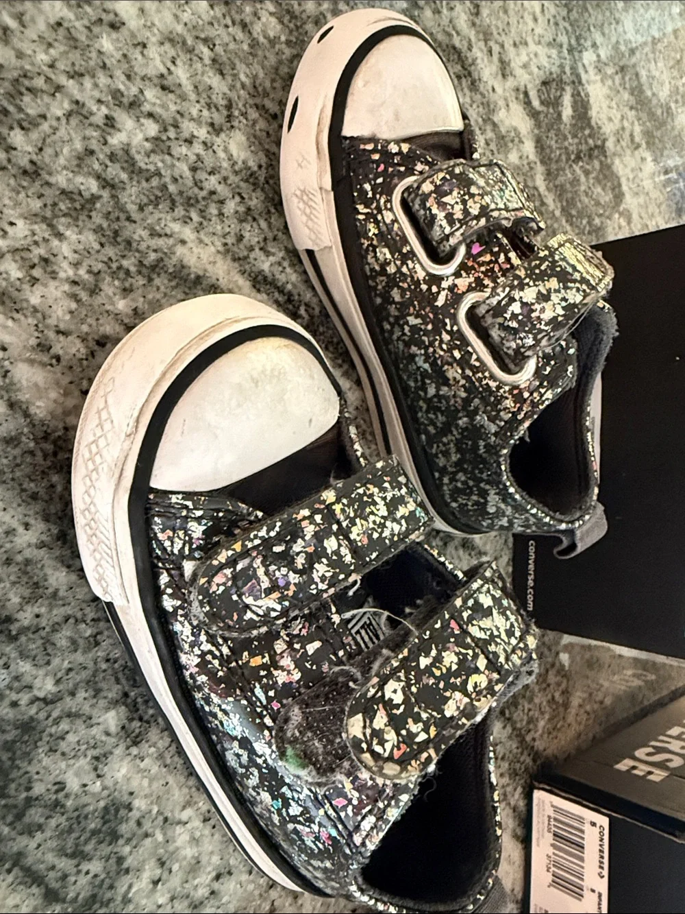 Converse Infant Metallic Dark Matter Low-Top Sneakers